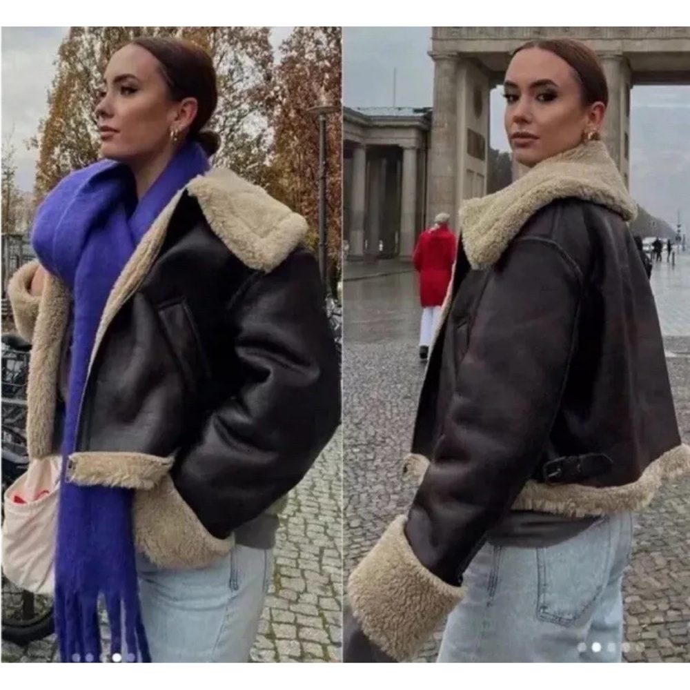 Zara double faced biker/ aviator jacket - Picture 13 of 13